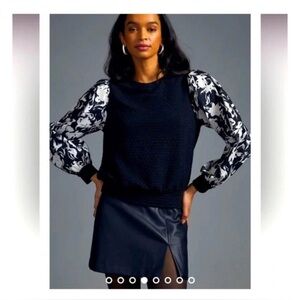 ADORE Black Textured Blouse